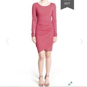 Leith Pink Knee-Length, Long Sleeve Dress XS